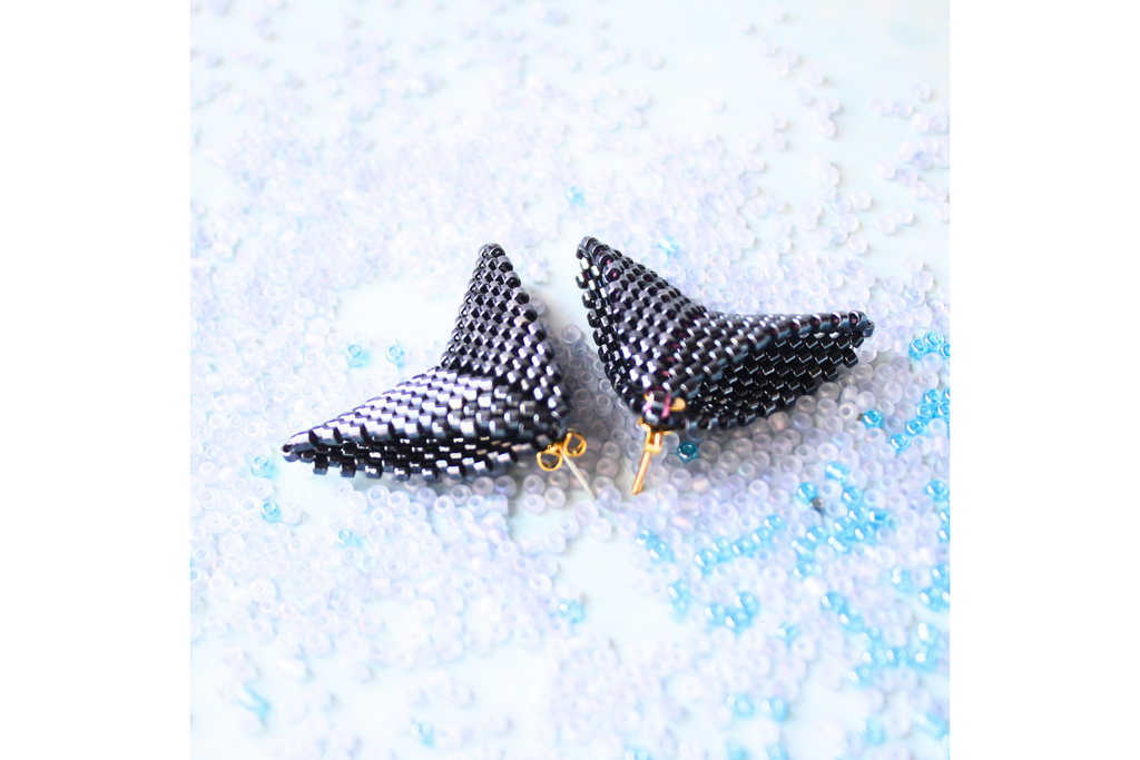 Mega Moth Earrings - Black